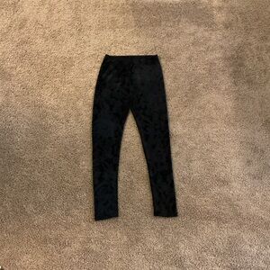 Black Textured High-Rise Leggings
